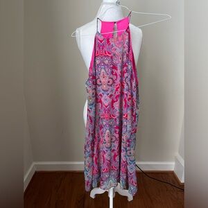 Impeccable Pig Pink Patterned Trapeze Dress- S
